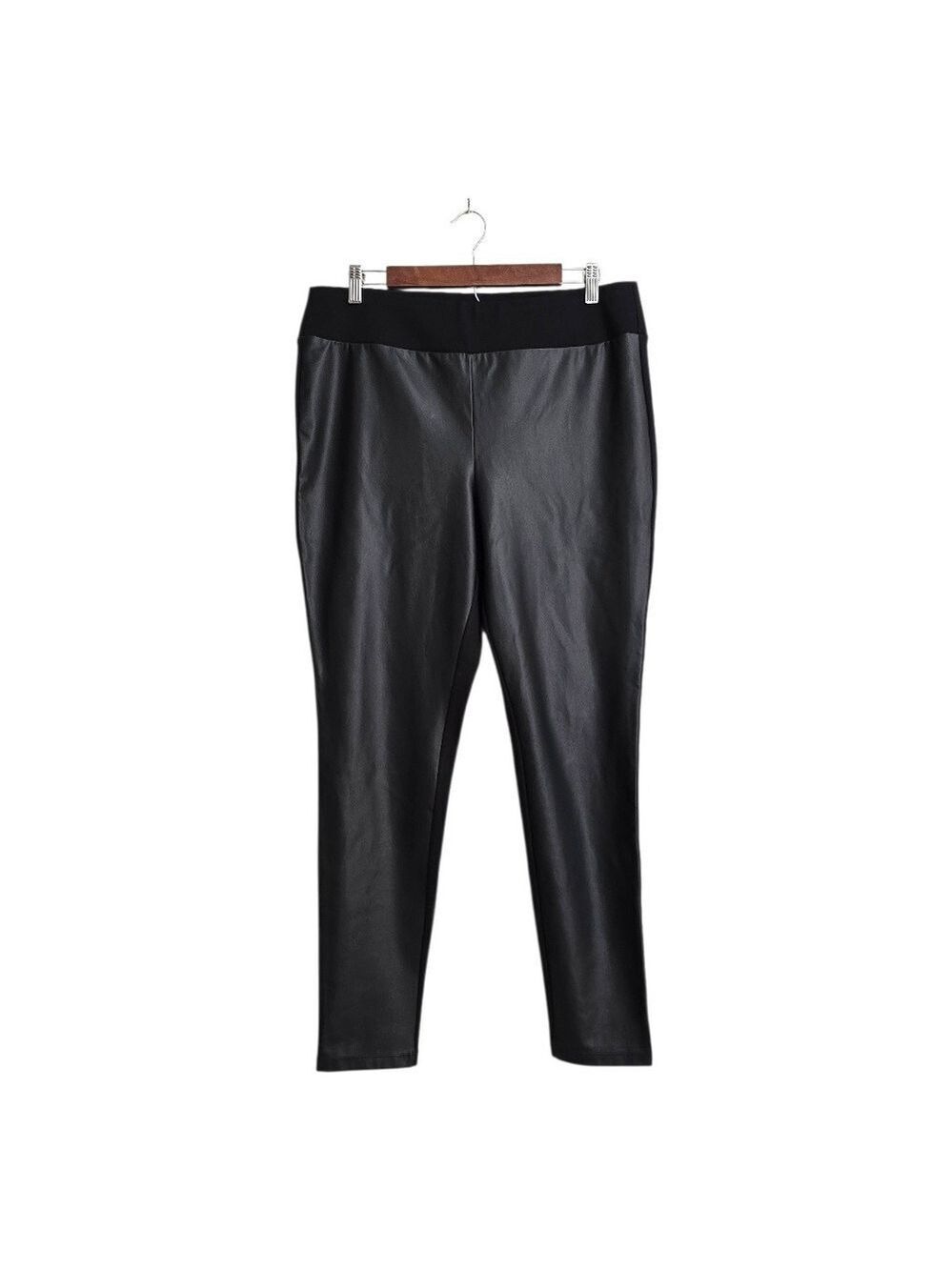 J. McLaughlin Faux Leather Ponte Stretch Pull On Leggings Sz XL